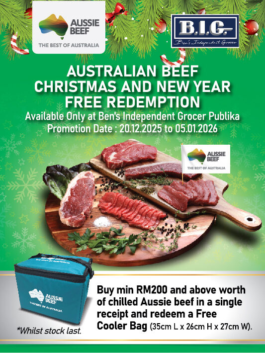 Penebusan PERCUMA untuk Daging Lembu Aussie di Ben's Independent Grocer Publika